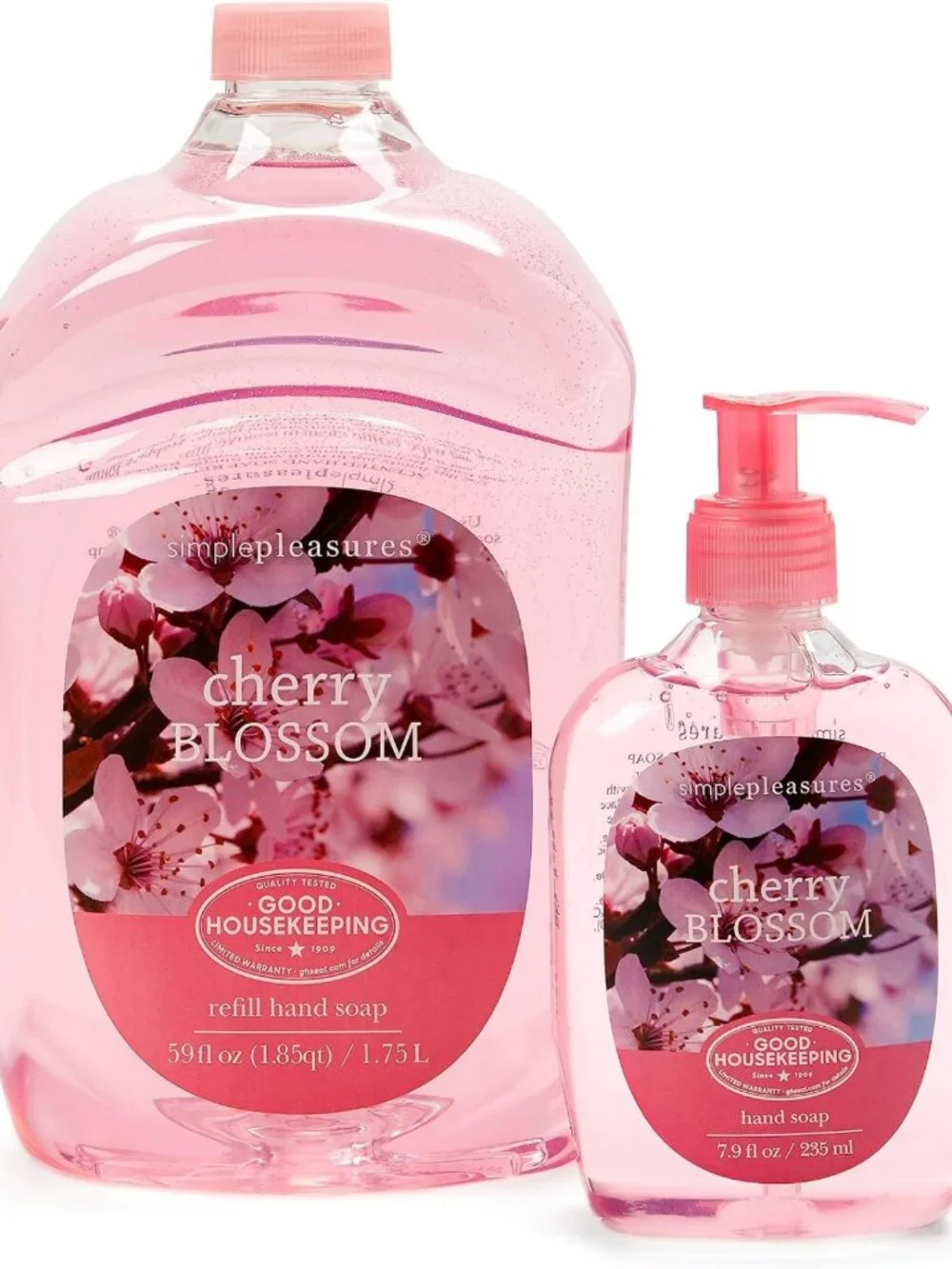 Cherry Blossom Hand Soap Refill Set - 7.9oz + 59oz, Moisturizing & Fragrant